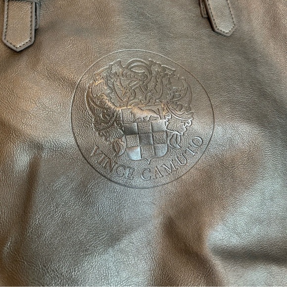 Dazzling Silver Vince Camuto Tote/Bag with Pink Interior Lining - Picture 5 of 10